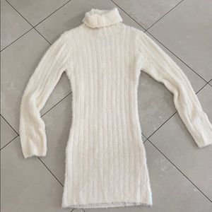 Jazlene fuzzy turtleneck sweater dress